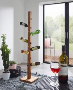 Weinständer KM-0240 Flaschenständer Wildeiche massiv geölt 32x150 cm