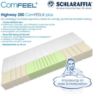 Schlaraffia 'Highway 200 ComFEEL' 7-Zonen Kaltschaum-Matratze H2, 80 x 200 cm