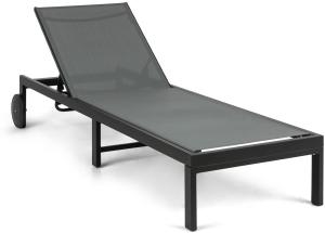 Lucca Lounger Liegestuhl Polyester Aluminium 4-Stufen Dunkelgrau