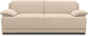 DOMO Collection Telos 3er Boxspringsofa, Sofa mit Boxspringfederung, Zeitlose Couch mit breiten Armlehnen, 218x96x80 cm, Polstergarnitur in beige