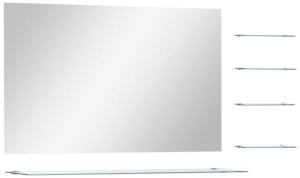 vidaXL Wandspiegel mit 5 Ablagen Silbern 100×60 cm