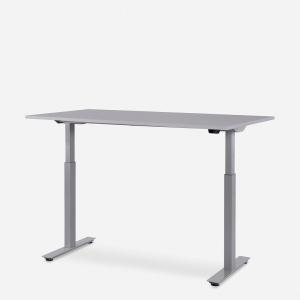 140 x 80 cm WRK21® SMART - Grau Uni / Grau elektrisch höhenverstellbarer Schreibtisch
