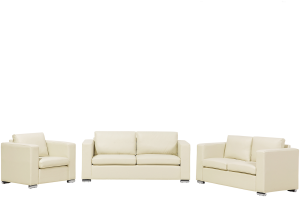 Sofa Set Leder beige 6-Sitzer HELSINKI