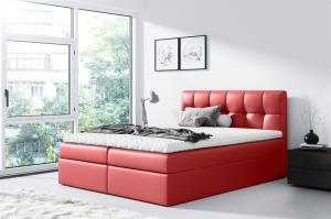 Boxspringbett Schlafzimmerbett CARMEN 180x220cm Kunstleder Rot