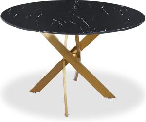 Menzzo Runde und ovale Tische, schwarz, L120 x T120 x H75 cm Marmorstärke: H0,8 cm