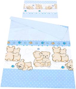 Babylux 'Teddybären Blau' Kinderbettwäsche 40x60/100x135 cm