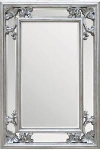 Casa Padrino Barock Spiegel Silber 66 x H. 96 cm - Rechteckiger Wandspiegel im Barockstil - Prunkvoller Antik Stil Garderoben Spiegel - Barock Interior - Barock Möbel
