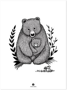 Lilipinso Poster Bärenliebe schwarz weiss