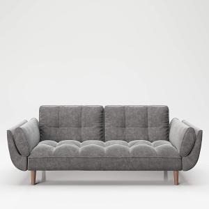 PLAYBOY HOME "SCARLETT" Sofa mit Bettfunktion, Samtstoff in Grau