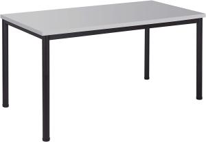 Schreibtisch u. Besprechungstisch mit schwarzem Tischgestell | Konferenztisch Bürotisch Computertisch Mehrzwecktisch Arbeitstisch PC-Tisch Homeoffice-Tisch (lichtgrau, 200 x 80 x 77,5 cm)