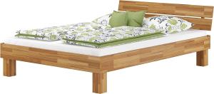 Erst-Holz Futonbett Französisches Bett 140x200 Doppelbett Eiche-Bettgestell massiv ohne Rollrost 60. 88-14 oR