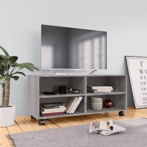 vidaXL TV-Schrank mit Rollen Grau Sonoma 90x35x35 cm Holzwerkstoff