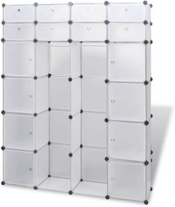 vidaXL Modularer Schrank mit 18 Fächern weiß 37 x 146 x 180,5 cm