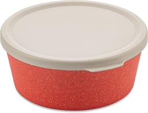 Koziol Schale Connect Bowl Mit Deckel, Schüssel, Kunststoff-Holz-Mix, Nature Coral, 890 ml, 7271704