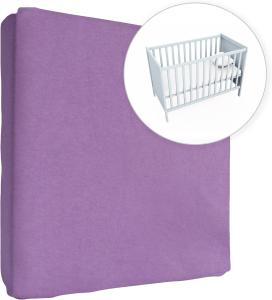 Jersey 100% Baumwolle Spannbetttüch, Passend für 120 x 60 Kinderbett Matratze - Violett