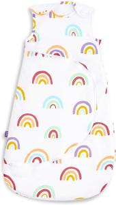 Snüz Baby Schlafsack, 1. 0 Tog Regenbogendesign 100% Baumwolle, mit Reißverschluss für Einfaches Windelwechseln, Maschinenwaschbar, 0-6 Monate SW007AJ Rainbow