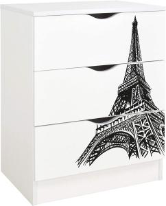 Leomark 'Roma' Kommode mit Schubladen, Eiffelturm