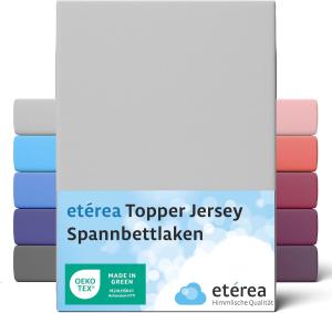 etérea Jersey Topper Spannbettlaken Spannbetttuch Silber 140x200 - 160x200 cm