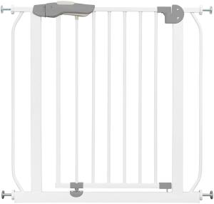 ib style KAYA | Das Premium Treppengitter|mit ALLEN Sicherheitsmerkmalen | Inkl. Wandschutzkappen | Kein Bohren 135-145 cm + 2x Y-Adapter