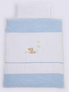 Easy Baby 'Niki Bear' Kinderbettwäsche 100 x 135 cm blau/weiß
