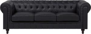 3-Sitzer Sofa Kunstleder schwarz CHESTERFIELD groß