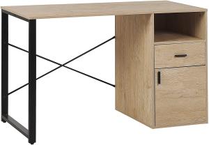 Schreibtisch heller Holzfarbton / schwarz 120 x 60 cm HUSTON