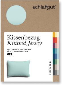 Schlafgut Knitted Jersey Bettwäsche | Kissenbezug einzeln 60x80 cm | petrol-light
