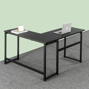 ZINUS Luke 135 cm großer Eckschreibtisch aus schwarzem Metall | L-förmiger Computertisch | Bürotisch | Einfache Montage ohne Schrauben