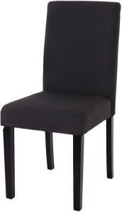 2er-Set Esszimmerstuhl Stuhl Küchenstuhl Littau ~ Textil, schwarz, dunkle Beine