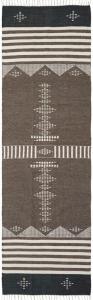 Teppich Coto im Indie Stil in Braun aus Wolle und Baumwolle, 90 x 300 cm