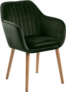 AC Design Furniture Wendy, Esszimerstuhl, Sessel, Loungestuhl, Samt, Waldgrün/Natur, One Size
