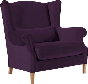 Harvey Big Sessel Samtvelours Purple Buche Natur