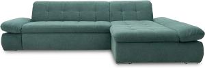 Domo Collection Ecksofa Moric / Eckcouch mit Bett / Sofa mit Schlaffunktion in L-Form Couch mit Armlehnfunktion/ 300x172x80 cm / Schlafsofa in petrol grün