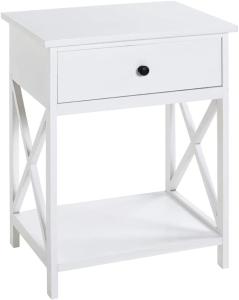 HAKU Möbel Beistelltisch, Holzwerkstoff, weiß, T 35 x B 46 x H 60 cm