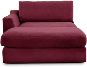 CAVADORE Sofa-Modul "Fiona" Longchair mit Armteil links / XXL-Recamiere passend zur Couchgarnitur Fiona / 139 x 90 x 199 /Webstoff rot