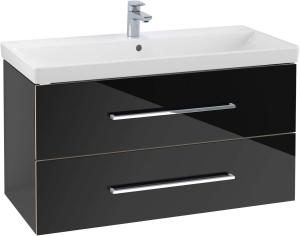 Villeroy & Boch Avento Waschtischunterschrank A89200, 2 Auszüge, Breite 980mm, Farbe: Crystal Black
