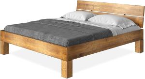 Möbel-Eins CURBY 4-Fuß-Bett mit Kopfteil, Material Massivholz, rustikale Altholzoptik, Fichte vintage 200 x 220 cm Standardhöhe