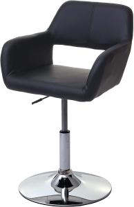 Esszimmerstuhl HWC-A50 III, Stuhl Küchenstuhl, Retro 50er Jahre, Kunstleder ~ schwarz, Chromfuß