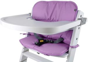 Tinydo® Universal Hochstuhl-Sitzkissen optimal für Timba Safety 1st. und alle gängigen Treppenhochstühle - 2teilg. Set mit Memory-Schaum Sitzverkleinerer-Auflage für Babystühle rutschfest (Violett)