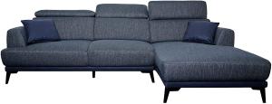 Sofa HWC-G44, Ecksofa L-Form 3-Sitzer, Liegefläche Nosagfederung Taschenfederkern verstellbar 277cm ~ rechts, dunkelgrau