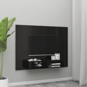 TV-Wandschrank Schwarz 135x23,5x90 cm Holzwerkstoff