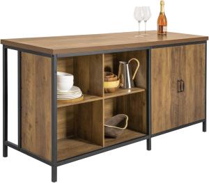 SoBuy KNL01-F Kücheninsel freistehend Küchenschrank Highborad Kommode Schrank Sideboard Bartisch Buffet Industrie-Design BHT ca: 170x89x60cm