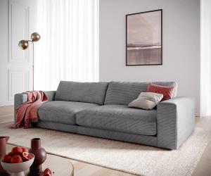 Big-Sofa Cubico Cord Hellblau 290x120