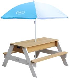 AXI 'Nick' Matsch-und Spieltisch mit Sonnenschirm, braun/weiß