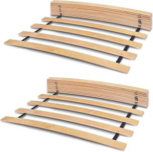Rollrost 160x200 cm ( 2x80cm ) für Bett - Hochwertiger Rolllattenrost 17 Gebogene Birkenholzlatten mit Band verbunden. Lattenroste holzlatten Klappbar Bestimmt für Feder- sowie Schaummatratzen.