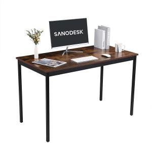 SANODESK FD Computertisch Esstisch Computer Schreibtisch Home Office Esszimmertisch PC Laptop Tisch Schreibtisch mit Schrank, 120x60x75 cm(Walnuss+ Schwarz, ohne Schrank)……