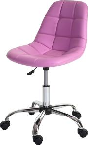Drehstuhl HWC-A60, Bürostuhl Arbeitshocker, Schalensitz Kunstleder ~ rosa
