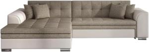 Ecksofa mit Schlaffunktion PALERMO, 294x80x196, soft017white, links