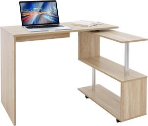 Schreibtisch mit vier Rädern 150x88x75 cm Sonoma-Eiche aus MDF ML-Design
