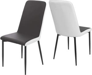 2er-Set Esszimmerstuhl HWC-F26, Stuhl Küchenstuhl, Kunstleder ~ Sitzfläche schwarz